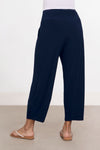 Sympli Narrow Lantern Pant in Navy. Yoke waistband and balloon leg with 2 front pockets. 25" inseam._t_34446720467144