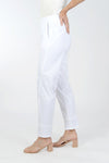 Elliott Lauren Seam Detail Pant in White. 2" elastic waistband. 2 front slash pockets. Seam detailing on leg. Back curved yoke. Relaxed fit. 29"inseam._t_34046078746824