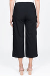 Elliott Lauren Wide Leg Cargo Crop in Black. Pull on pant with 3" waistband and cargo pockets on each leg. 22" inseam, 10" leg opening._t_33958983958728