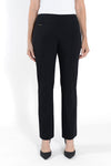 Lisette L Montreal Kathryne Full Length Trouser in Black.  Pull on pant with 3" waistband.  Pant falls straight from hip.  9" knee opening and 9" leg opening.  31" inseam._t_33511555793096