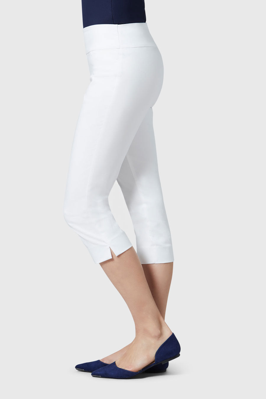 Buy online White Solid Regular Capri from Capris & Leggings for Women by  V-mart for ₹339 at 10% off | 2024 Limeroad.com
