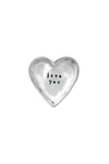 Small pewter heart shaped charm bowl with the words "love you"._t_32533594669256