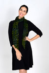 Add style and grace to your outfit with all-day comfort and appeal! The Oliver Dots Scarf is handmade in the batik tie-dye technique featuring a wave of colorful varied dots on a semi-transparent black background. _t_33816041783496