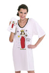 A cute and snarky oversized graphic tee fit for a queen celebrating their special day featuring a whimsical illustration. Super comfortable and lightweight, this night shirt is soft to the touch, and perfect for lounging around the house or reading a good book in bed!  Each shirt comes inside a matching drawstring bag printed with the same design, making this whimsical sleep shirt a great and thoughtful gift._t_33248805159112