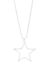 Large silver open star shaped pendant on silver snake chain_t_34858806804680