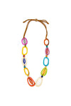 Organic Tagua Emily Necklace adjustable 32 inch to 40 inch long necklace with multi colored oblong tagua nut pieces separated by small beads on a cord _t_33102948925640