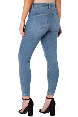 Liverpool Abby Hi Rise Ankle SKinny Jean in Scenic. Light blue wash. High rise ankle skinny with 5 pocket styling. Button and zip closure. 28" inseam._33670724059336