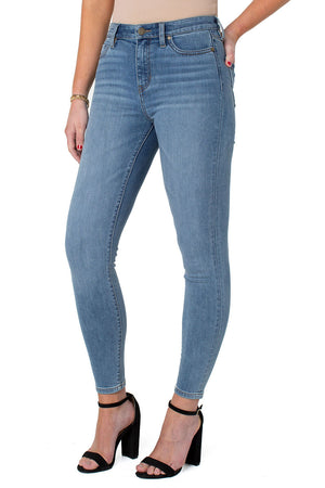 Liverpool Abby Hi Rise Ankle SKinny Jean in Scenic. Light blue wash. High rise ankle skinny with 5 pocket styling. Button and zip closure. 28" inseam._33670724026568