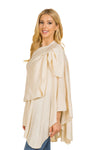 This versatile wrap has a flattering fit, and can be worn as a shawl or wrapped around you you attaching the end to the top loop creating an elegant draped look. Perfect for evenings out or chilly afternoons. The Pull Thru Wrap is a wardrobe must-have! _t_33926489800904