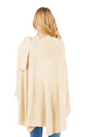 This versatile wrap has a flattering fit, and can be worn as a shawl or wrapped around you you attaching the end to the top loop creating an elegant draped look. Perfect for evenings out or chilly afternoons. The Pull Thru Wrap is a wardrobe must-have! _33926489833672