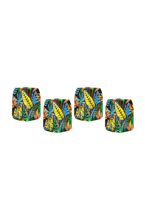 The Jungle Boogie Luminary Lanterns set the mood in any space with the addition of water and water-activated, floating LED candles. These durable, BPA free plastic luminaries feature modern, graphic designs and are suitable for indoor and outdoor use. Each set includes 4 luminaries, 4 LED candles and 4 lithium batteries per package. Luminaries arrive flat and expand with water._33312213663944