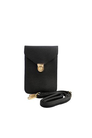 The Mini Snap Crossbody Bag is a fashionable and smart accessory to go with everything! This mini handbag made from durable vegan leather with a golden front snap buckle is ideal for storing small items such as cards, coins, keys, lipstick, or phone. _32765615505608