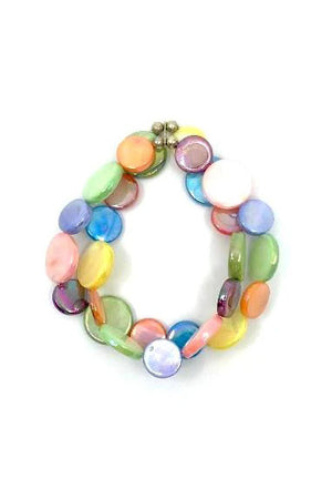 Mother of Pearl Bracelet multi color mother of pearl beads double layer bracelet_23709255598280