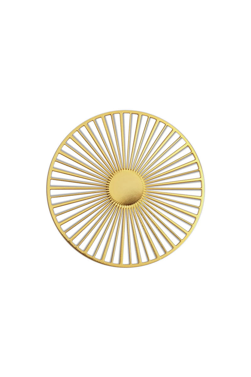 Jewelry Large Golden Solar Sun Magnet Brooch