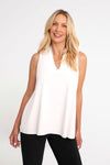 Sympli Deep V Trapeze Tank White. Sleeveless tank with deep v neck. Relaxed fit._t_33264997073096