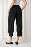 Sympli Narrow Lantern Pant in Black. Yoke waistband and balloon leg with 2 front pockets. 25" inseam._t_32029327491272