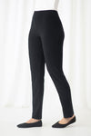 Sympli Narrow Pant Long in Black.  31" inseam.  Elastic waist slim pant with side slits._t_30900601356488